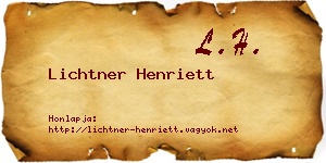 Lichtner Henriett névjegykártya